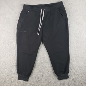 Figs Zamora Jogger Scrub Pants Womens 2XL/P Black Drawstring W18SW2005P